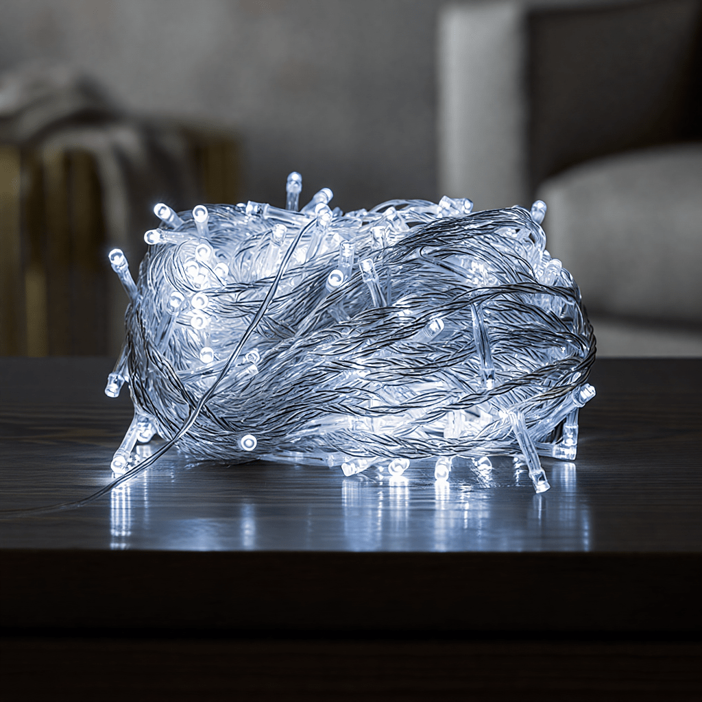 Новорічна гірлянда кімнатна нитка 18 м 180 LED білий провід Білий W180LED18MWW_W180LED18MWW_Milantium_4