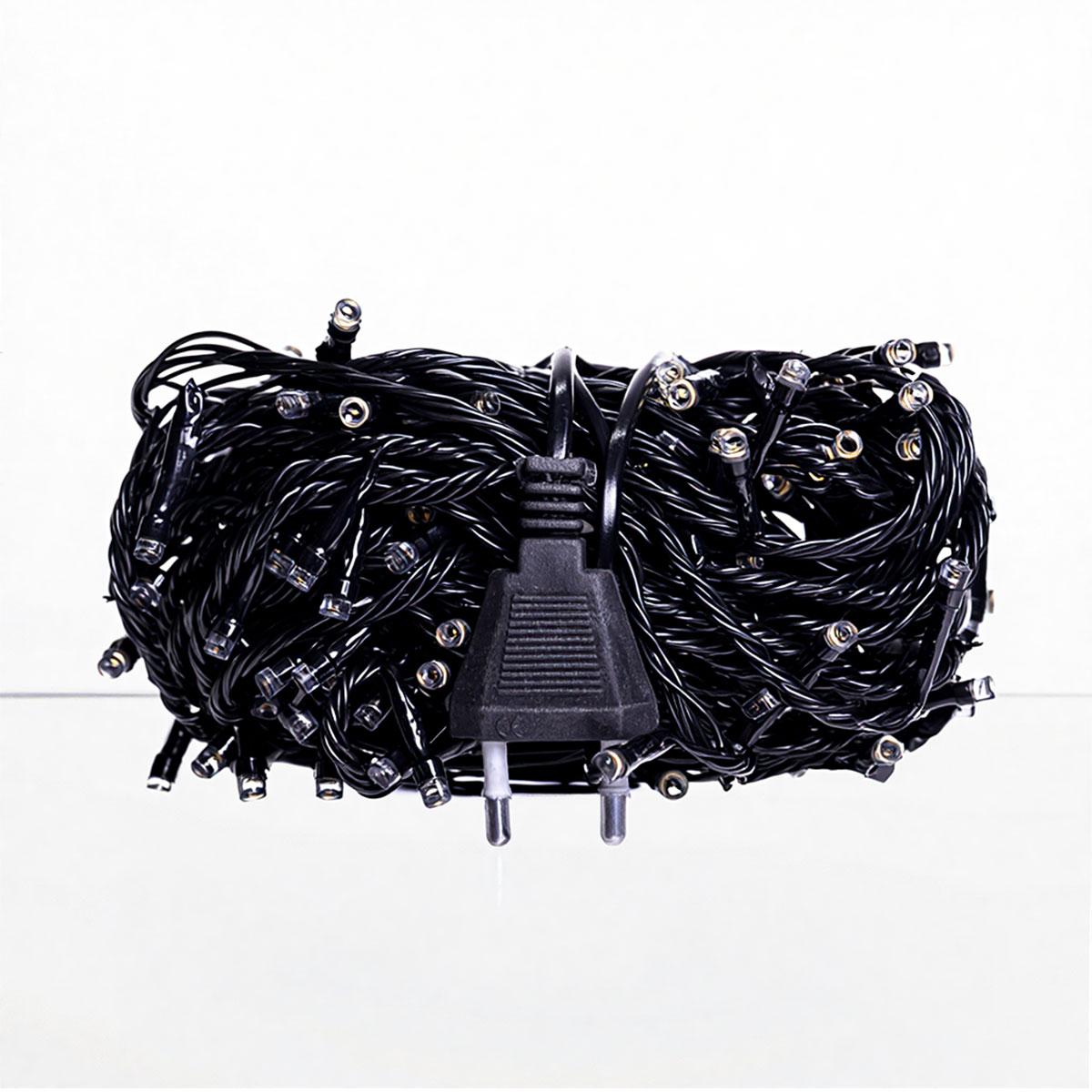 Новорічна гірлянда кімнатна нитка 18 м 180 LED кімнатна гірлянда чорний провід Жовте світло W180LED18MBY_W180LED18MBY_Milantium_4