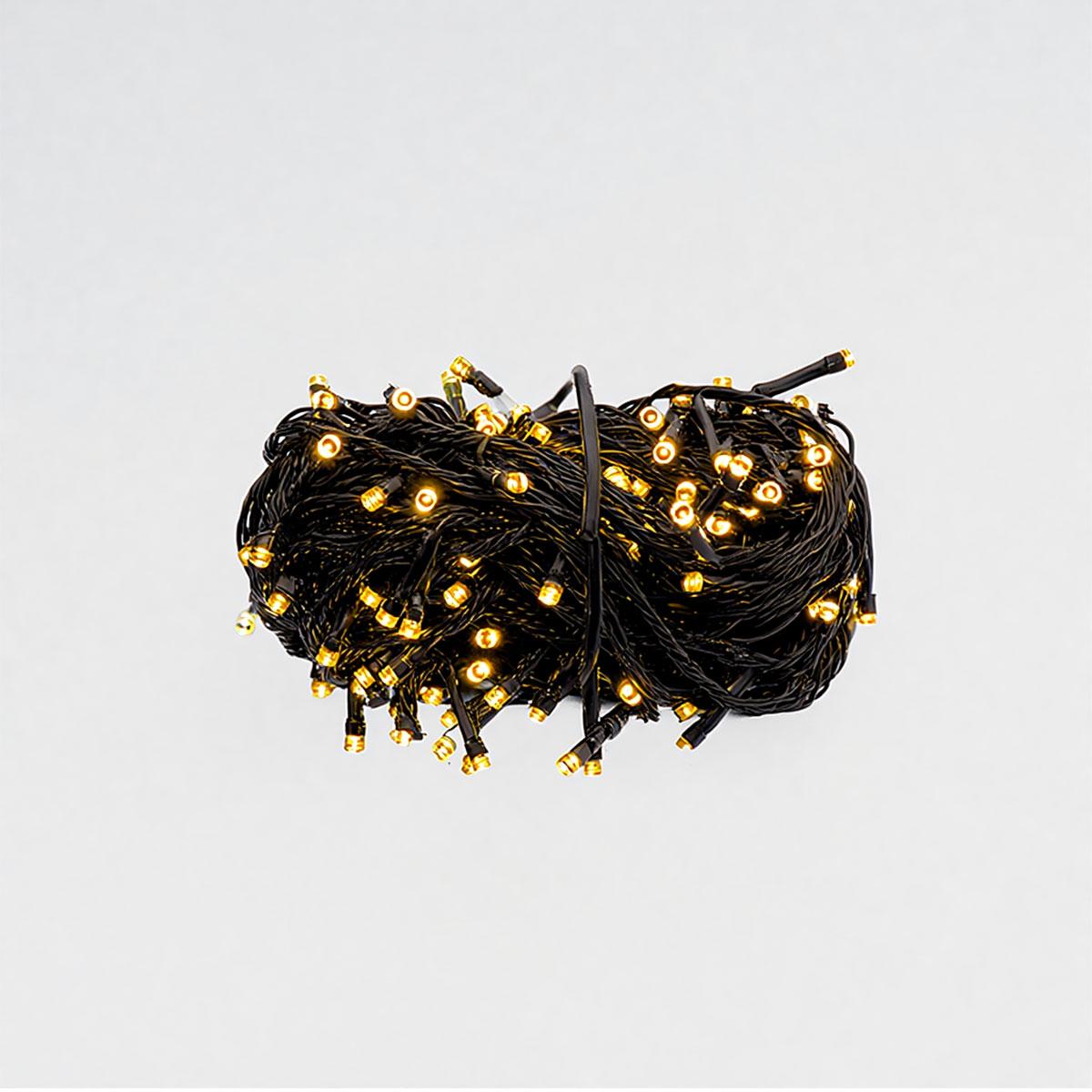 Новорічна гірлянда кімнатна нитка 18 м 180 LED кімнатна гірлянда чорний провід Жовте світло W180LED18MBY_W180LED18MBY_Milantium_5