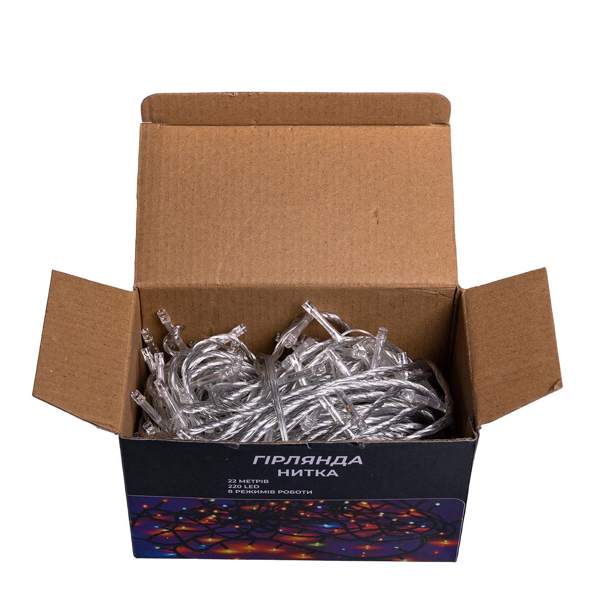 Новорічна гірлянда кімнатна нитка 22 м 220 LED кімнатна гірлянда білий провід Біле світло W220LED22MWW_W220LED22MWW_Milantium_7