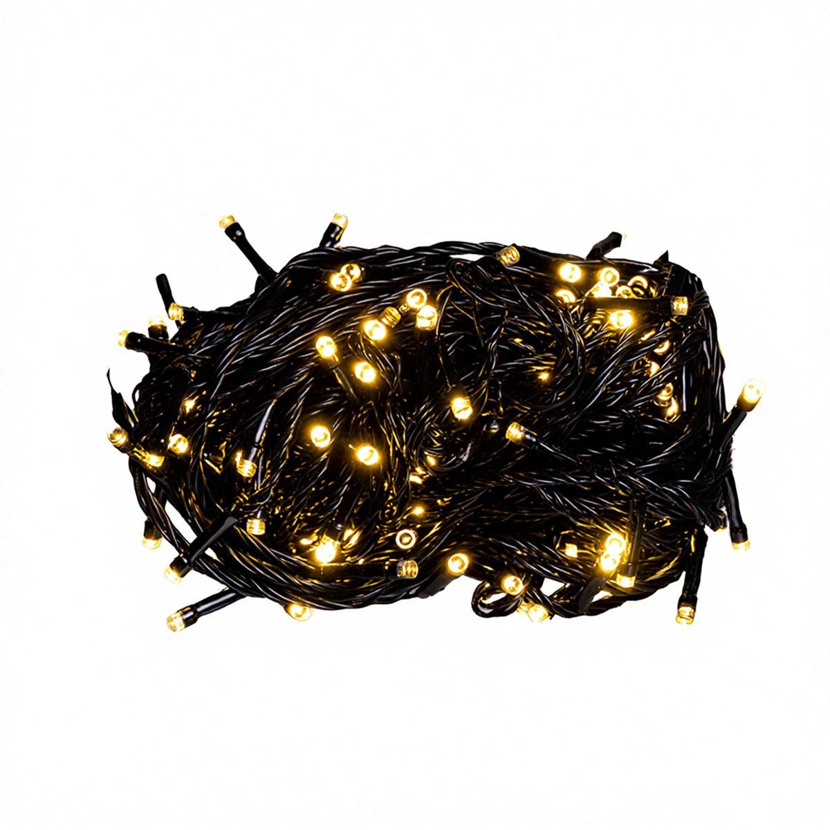 Новорічна гірлянда кімнатна нитка 22 м 220 LED чорний провід Жовтий W220LED22MBY – купити в Україні недорого