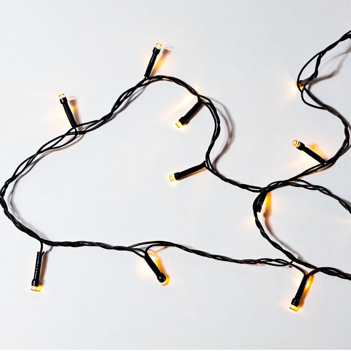 Новорічна гірлянда кімнатна нитка 22 м 220 LED чорний провід Жовтий W220LED22MBY_W220LED22MBY_Milantium_5