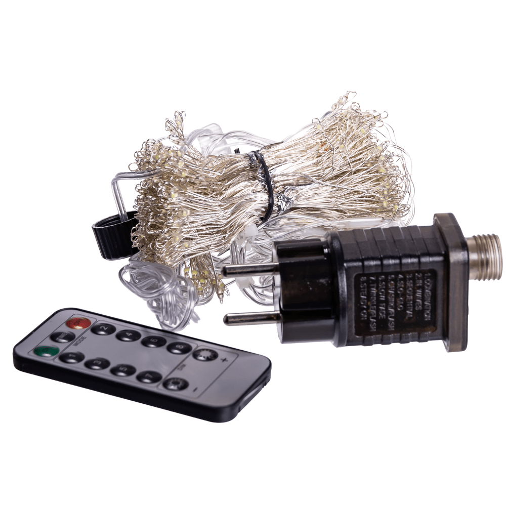 Новорічна гірлянда кімнатна штора роса Хвойна лапа 3х3 м 600 LED Біле світло D600LED3MW_D600LED3MW_Milantium_2