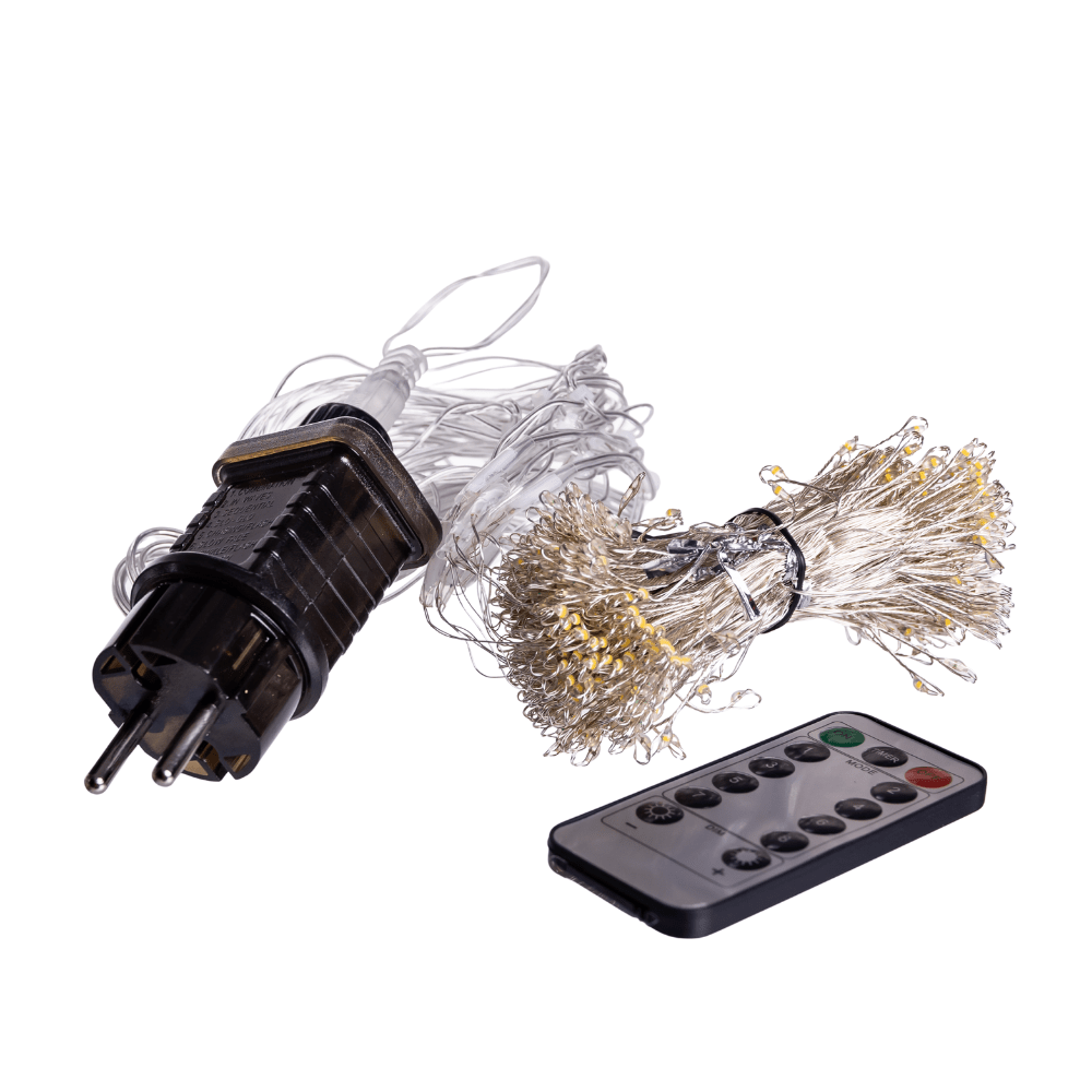 Новорічна гірлянда кімнатна штора роса Хвойна лапа 3х3 м 600 LED Жовте світло D600LED3MY_D600LED3MY_Milantium_2