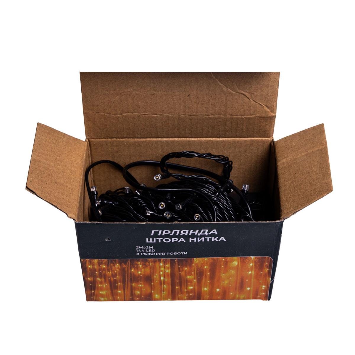 Новорічна гірлянда штора 3х2 м 144 LED кімнатна білий провід Жовтий ZWM32144LEDY_ZWM32144LEDY_Milantium_7