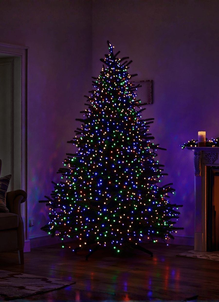 Новорічна гірлянда вулична 100 м 1000 LED з сонячною батареєю чорний провід Мультиколор SB1000L100MBML_SB1000L100MBML_Milantium_3