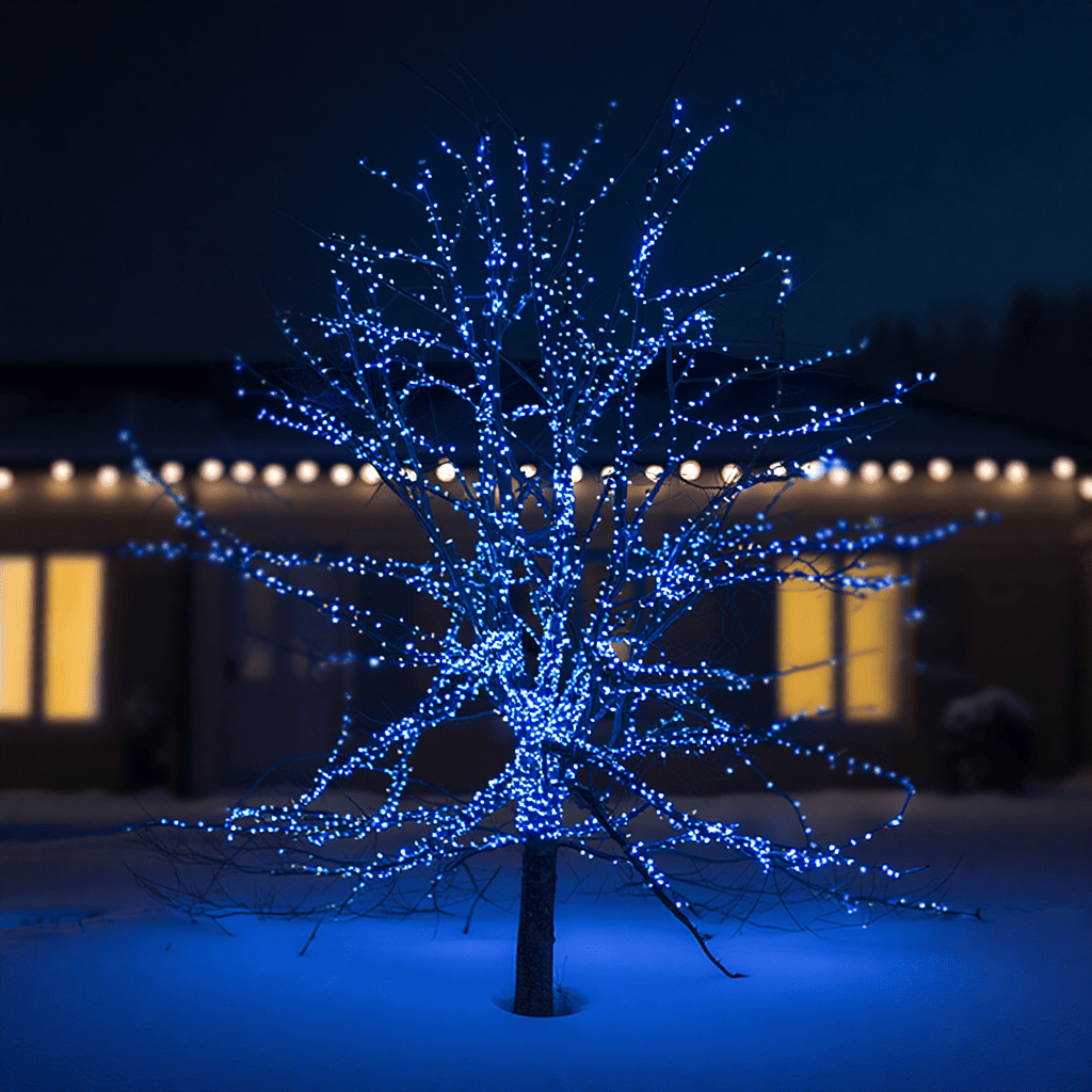 Новорічна гірлянда вулична 100 м 1000 LED із сонячною батареєю 8 режимів роботи чорний провід Синій SB1000L100MBBL_SB1000L100MBBL_Milantium_2