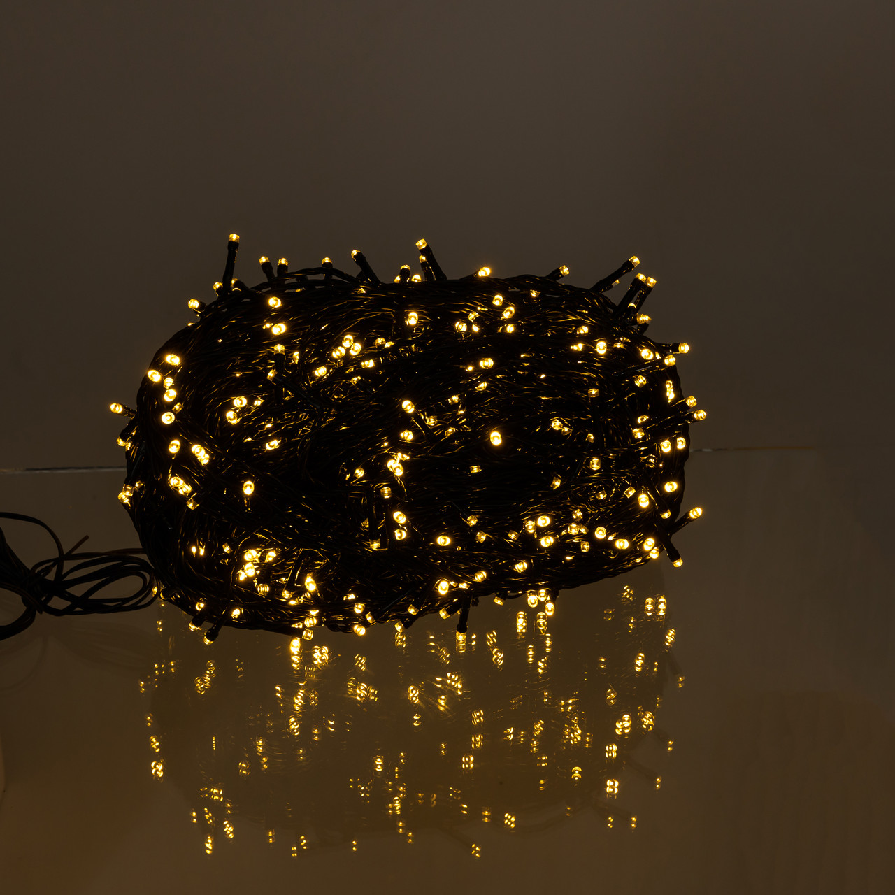 Новорічна гірлянда вулична 100 м 1000 LED із сонячною батареєю 8 режимів роботи чорний провід Жовте світло SB1000L100MBY_SB1000L100MBY_Milantium_1
