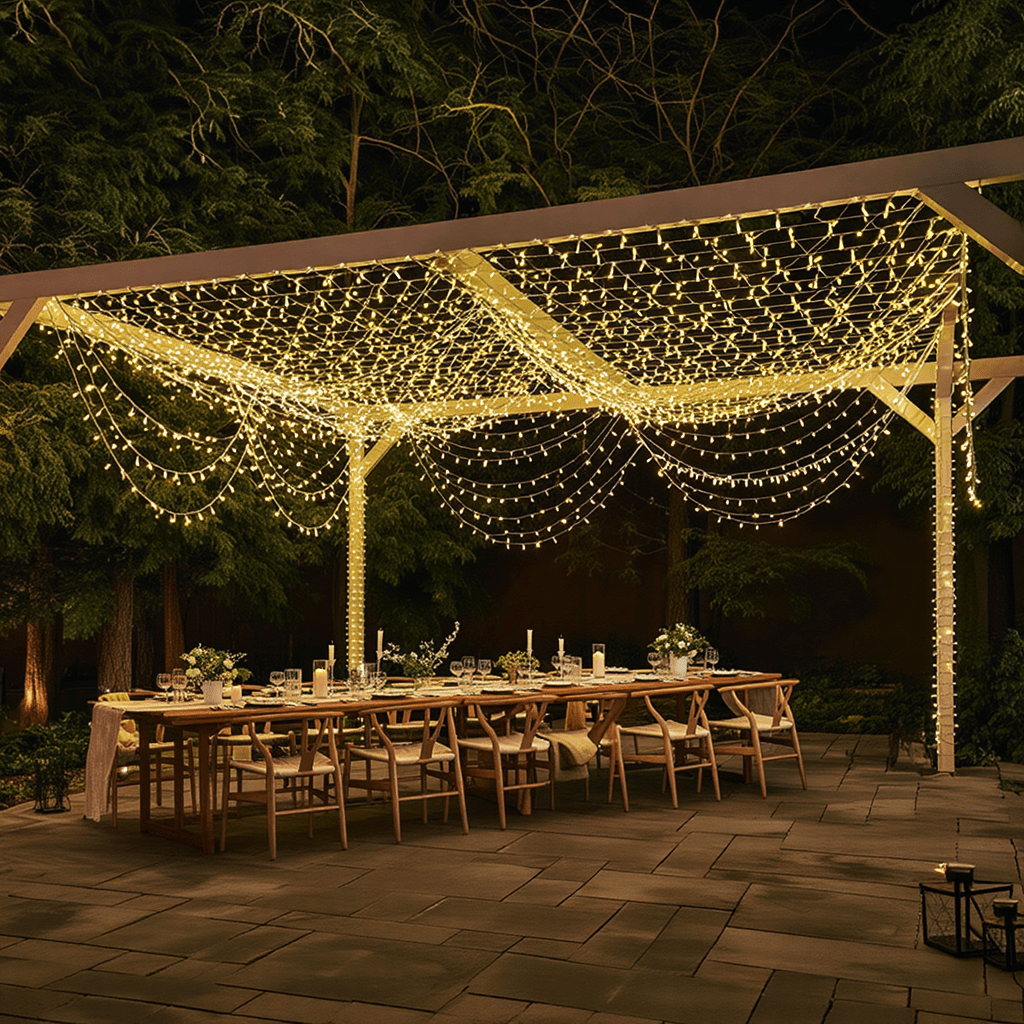 Новорічна гірлянда вулична 100 м 1000 LED із сонячною батареєю 8 режимів роботи чорний провід Жовте світло SB1000L100MBY_SB1000L100MBY_Milantium_2