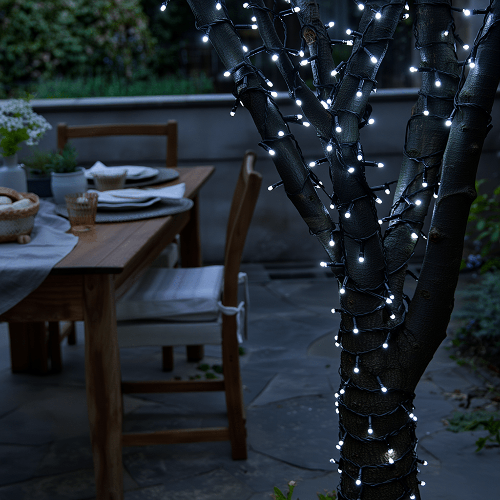 Новорічна гірлянда вулична 30 м 300 LED з сонячною батареєю чорний провід Білий SB300L30MBW_SB300L30MBW_Milantium_4