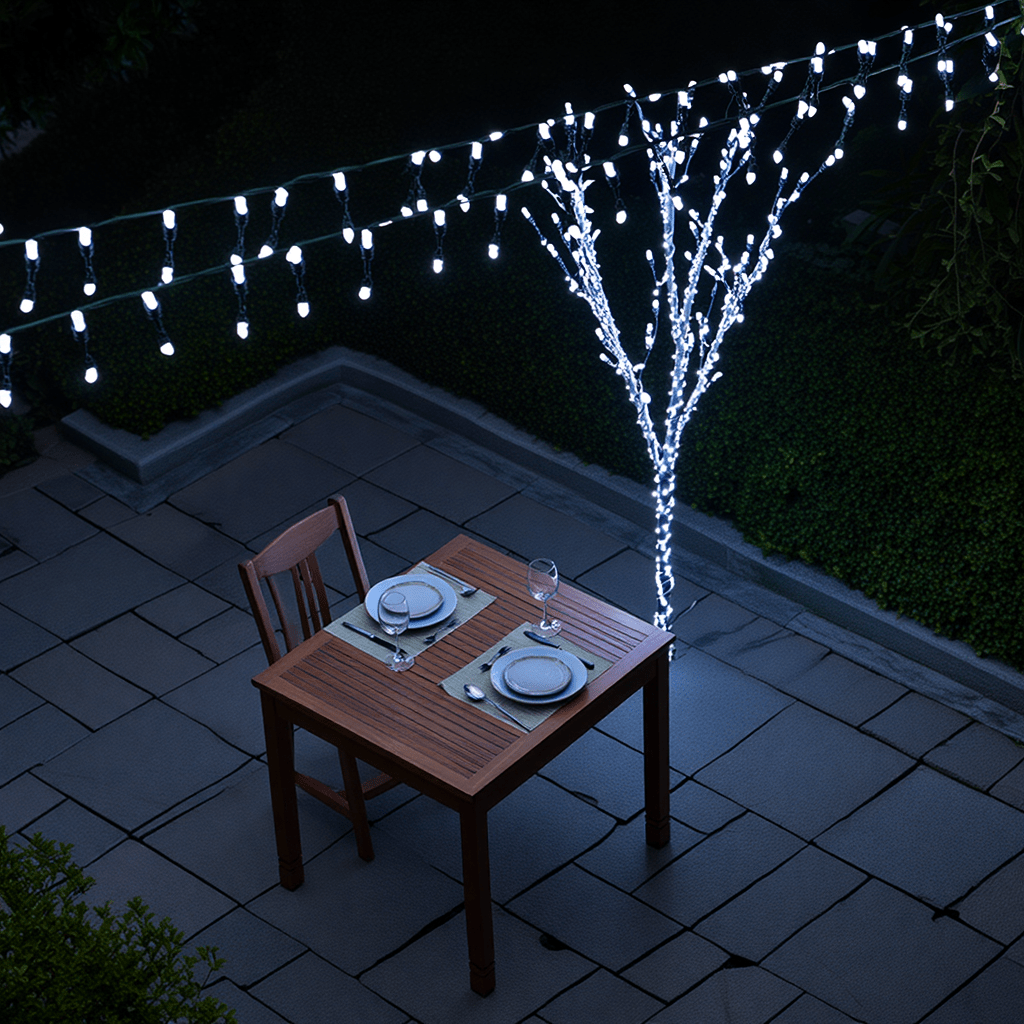 Новорічна гірлянда вулична 30 м 300 LED з сонячною батареєю чорний провід Білий SB300L30MBW_SB300L30MBW_Milantium_5