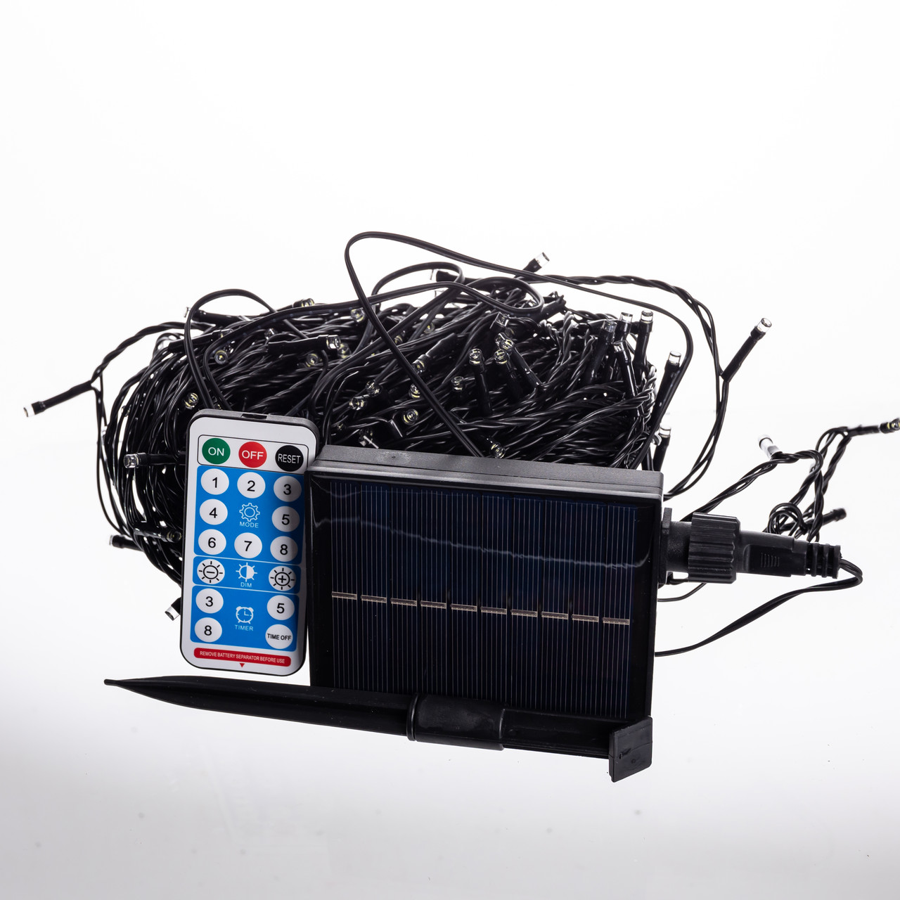 Новорічна гірлянда вулична 30 м 300 LED з сонячною батареєю чорний провід Білий SB300L30MBW_SB300L30MBW_Milantium_6