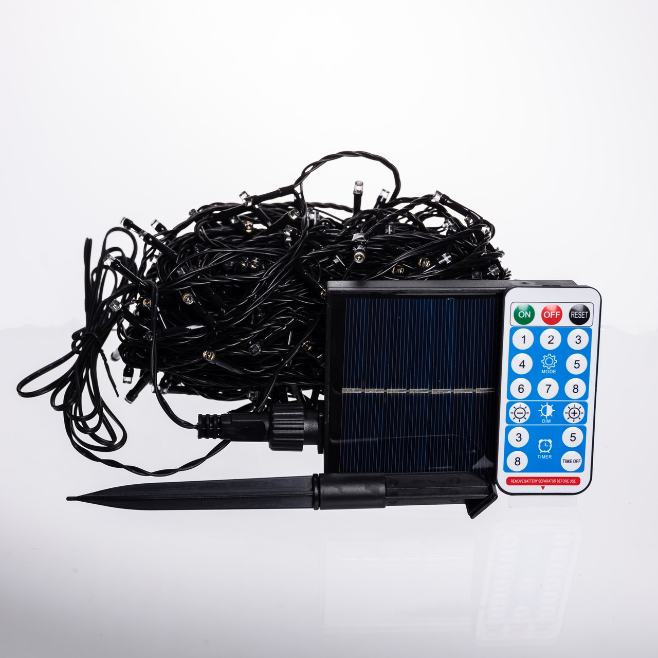 Новорічна гірлянда вулична 30 м 300 LED з сонячною батареєю чорний провід Жовтий SB300L30MBY_SB300L30MBY_Milantium_3