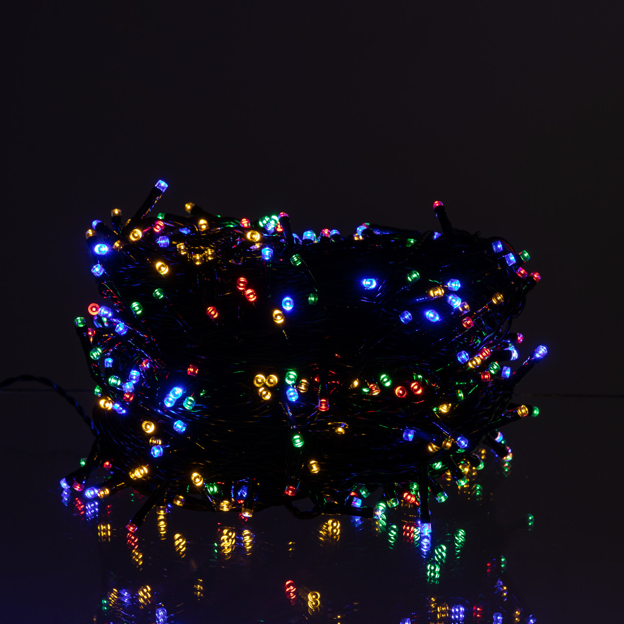 Новорічна гірлянда вулична 50 м 500 LED з сонячною батареєю чорний провід Мультиколор SB500L50MBML – купити в Україні недорого