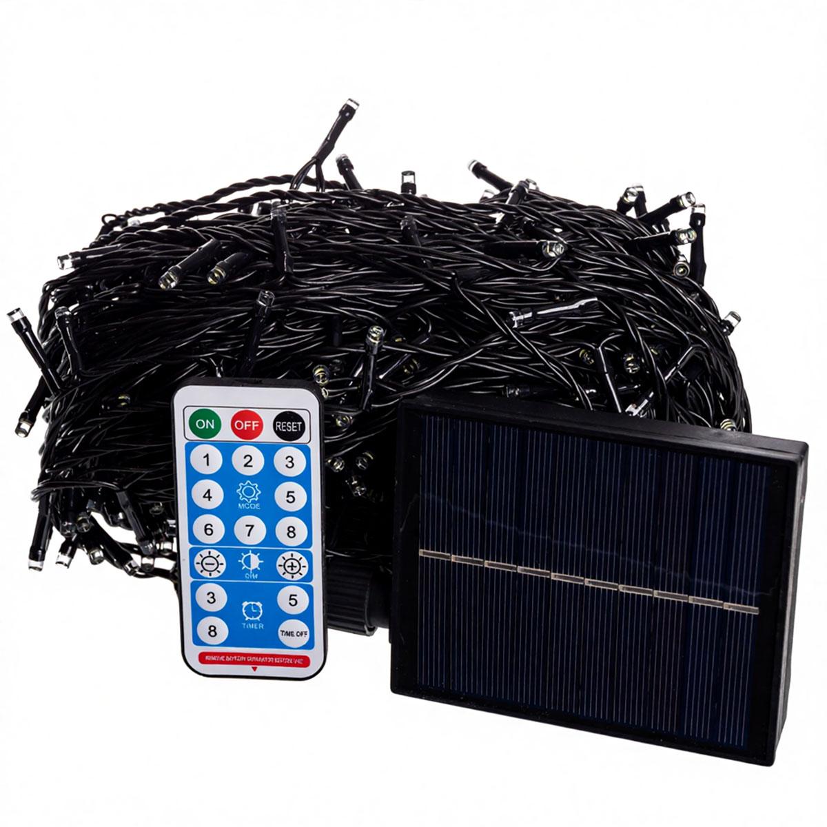 Новорічна гірлянда вулична 50 м 500 LED з сонячною батареєю чорний провід Мультиколор SB500L50MBML_SB500L50MBML_Milantium_2