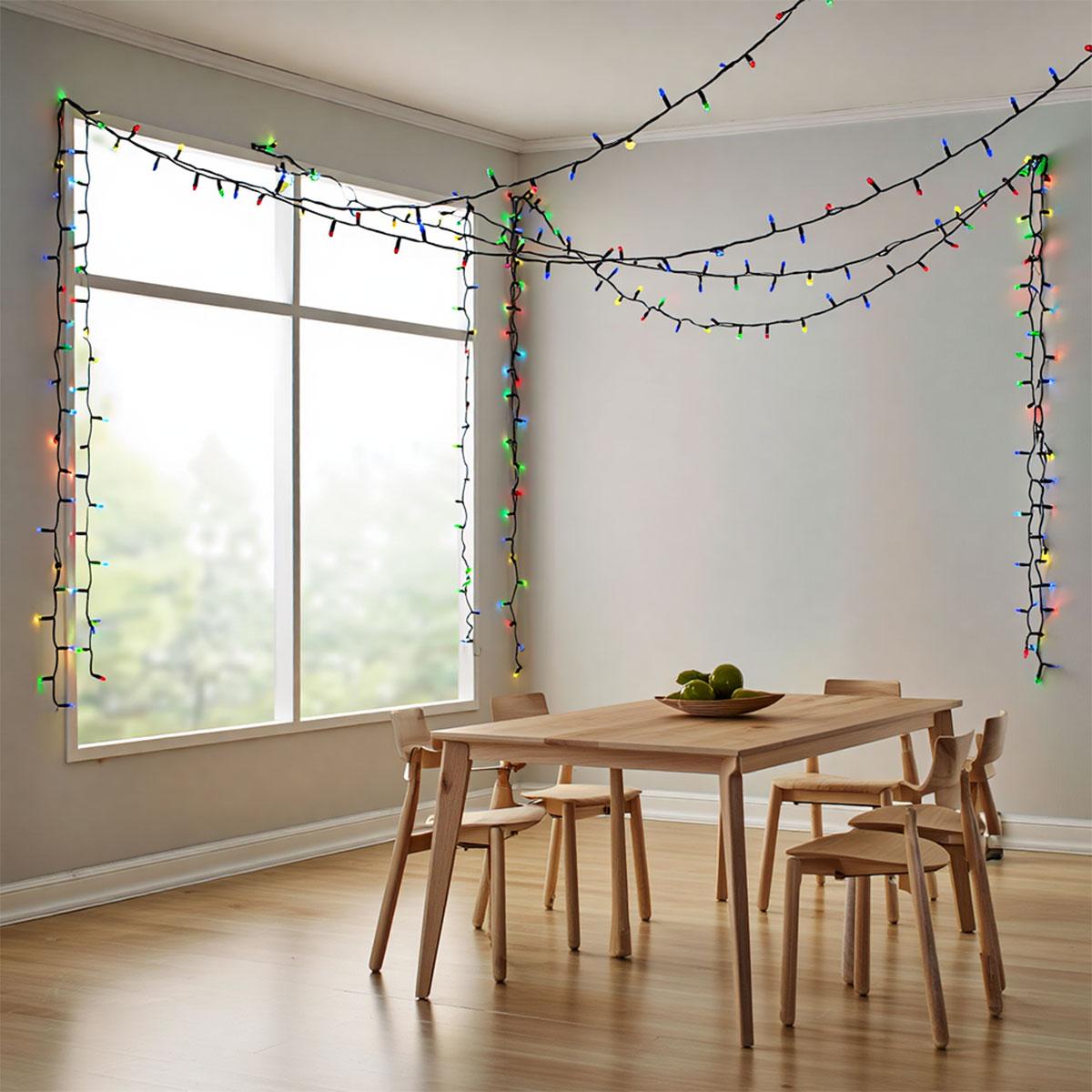 Новорічна гірлянда вулична 50 м 500 LED з сонячною батареєю чорний провід Мультиколор SB500L50MBML_SB500L50MBML_Milantium_4