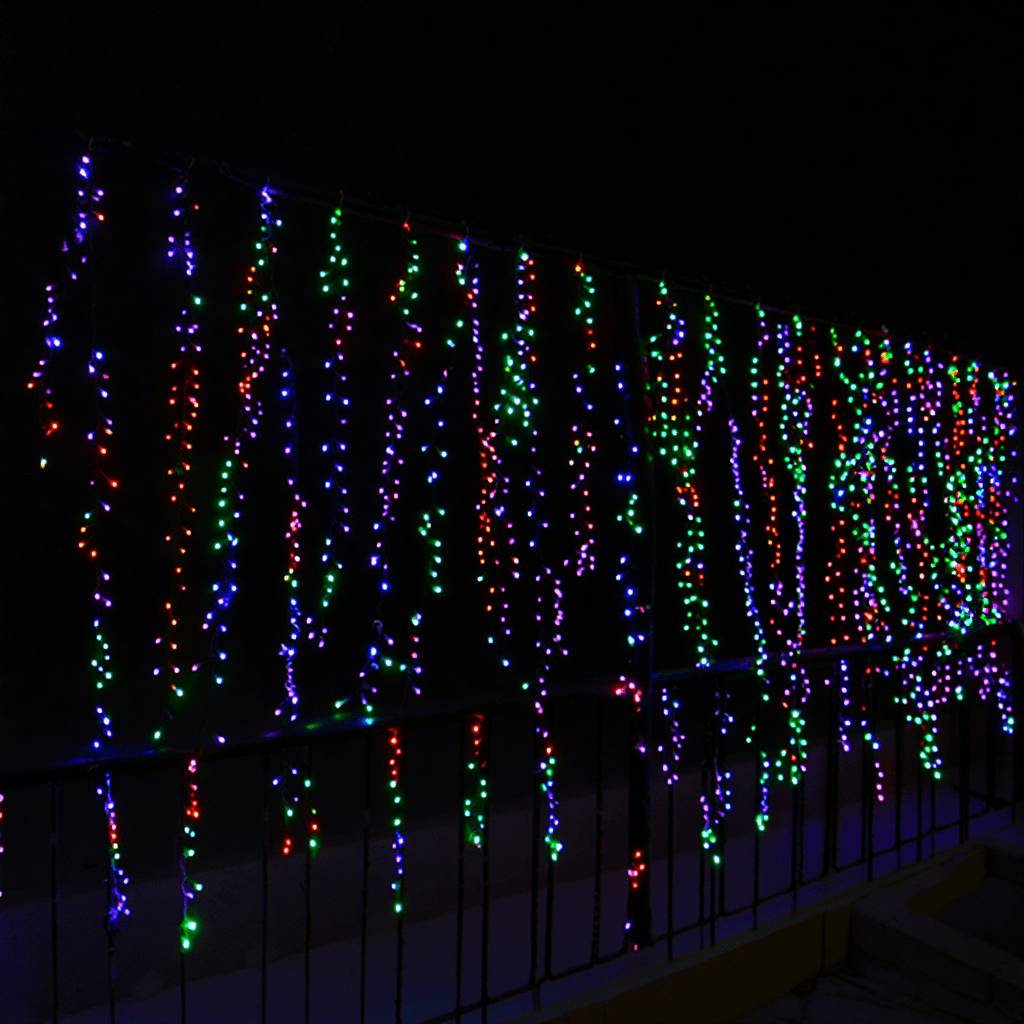 Новорічна гірлянда вулична Бахрома 36 м 600 LED чорний провід Мультиколор 36МBML_36МBML_Milantium_1