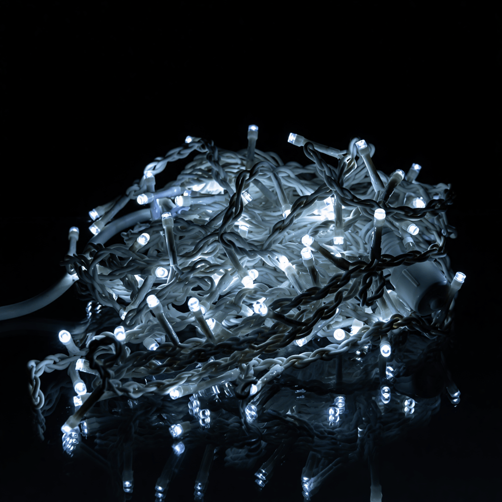 Новорічна гірлянда вулична Бахрома 6 м 105 LED білий провід Білий 6МWW – купити в Україні недорого