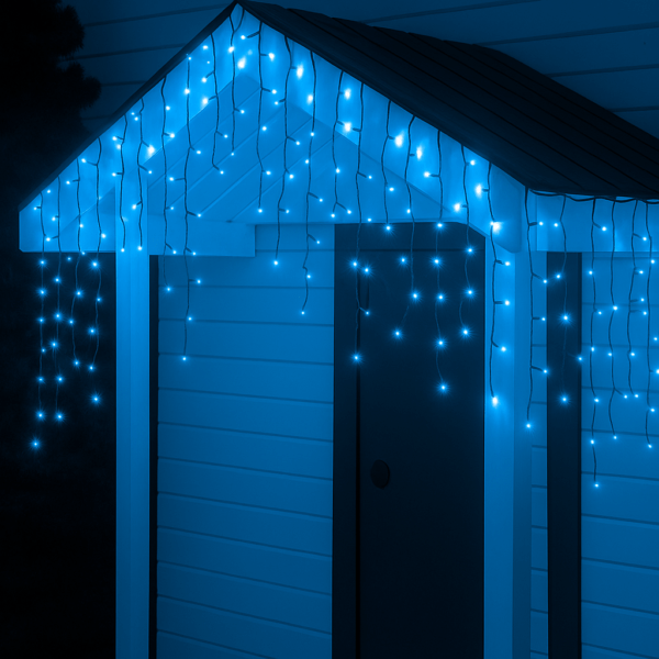 Новорічна гірлянда вулична Бахрома 6 м 105 LED білий провід Синій 6МWBL_6МWBL_Milantium_2