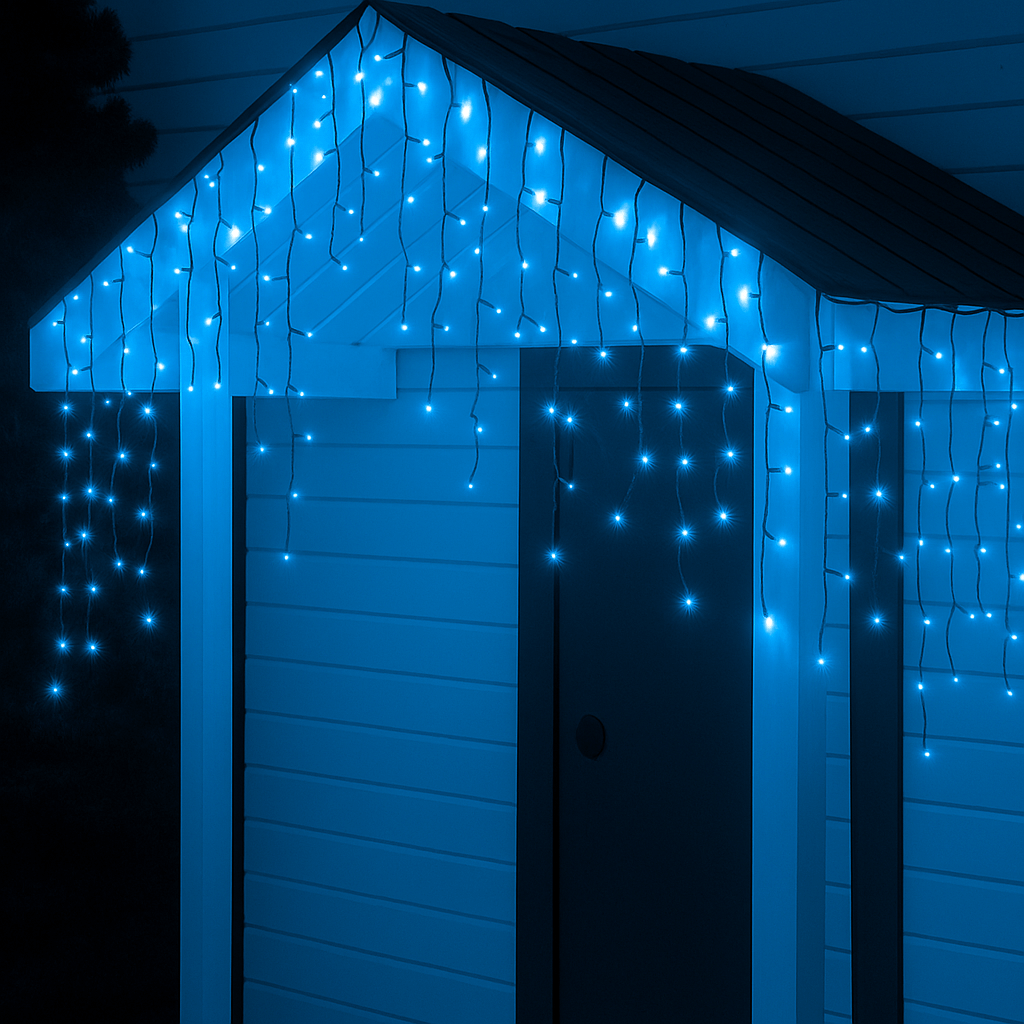 Новорічна гірлянда вулична Бахрома 6 м 105 LED білий провід Синій 6МWBL_6МWBL_Milantium_2