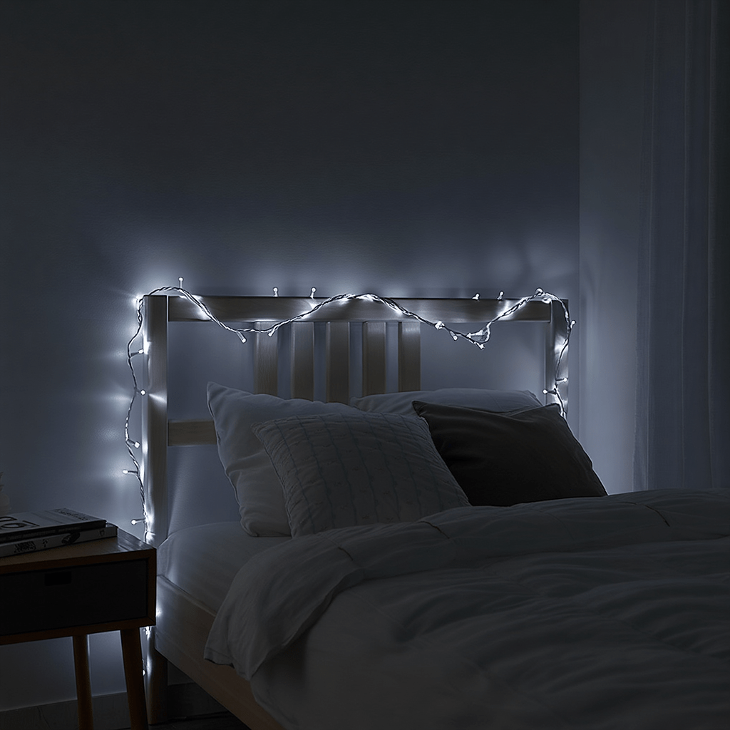 Новорічна кімнатна гірлянда нитка 6 м 50 LED білий провід Білий W50LED6MWW – купити в Україні недорого
