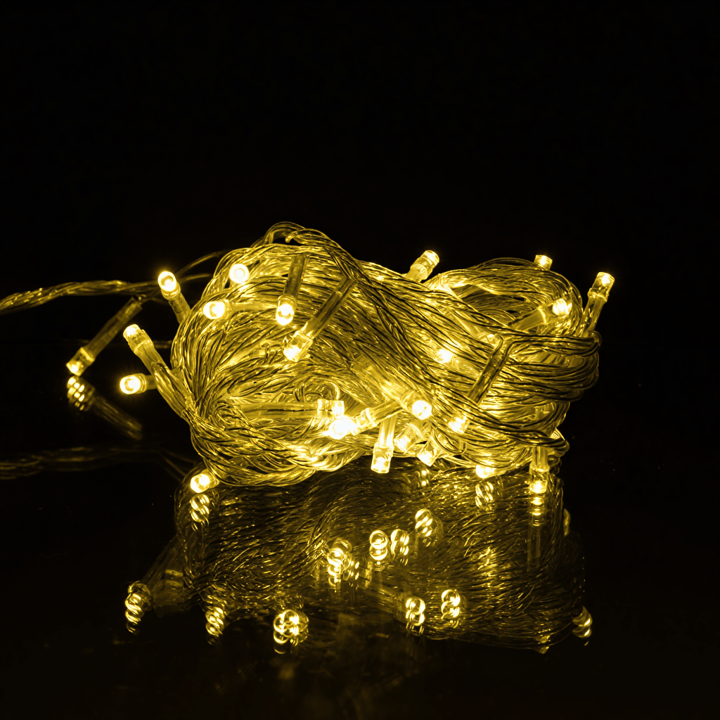 Новорічна кімнатна гірлянда нитка 6 м 50 LED білий провід Жовтий W50LED6MWY_W50LED6MWY_Milantium_2