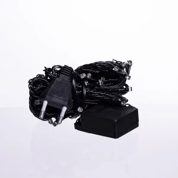 Новорічна кімнатна гірлянда нитка 6 м 50 LED чорний провід Білий W50LED6MBW_W50LED6MBW_Milantium_3