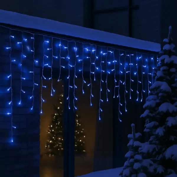 Вулична гірлянда Бахрома 12 м 200 LED білий провід Синій 12MWBL_12MWBL_Milantium_2