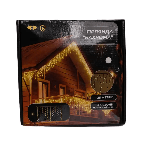 Вулична гірлянда Бахрома 25 м 405 LED чорний провід Білий 25MBW_25MBW_Milantium_6