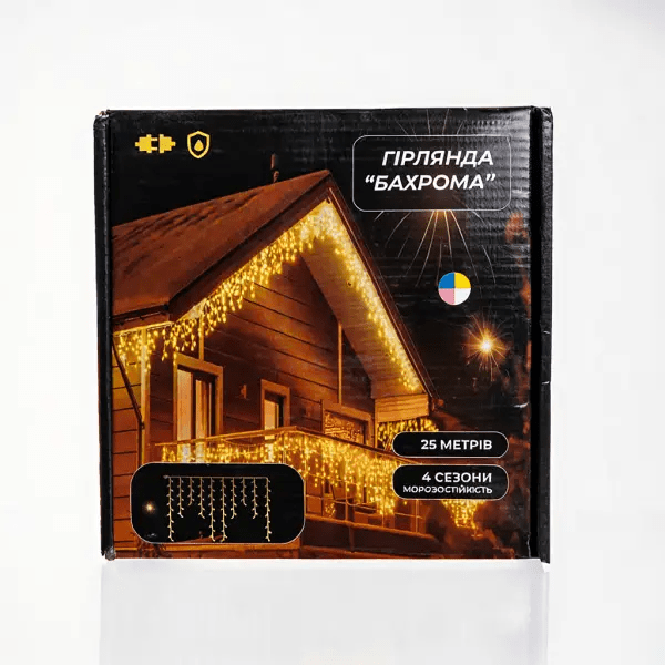 Вулична гірлянда Бахрома 25 м 405 LED чорний провід Мультиколор 25MBML_25MBML_Milantium_6