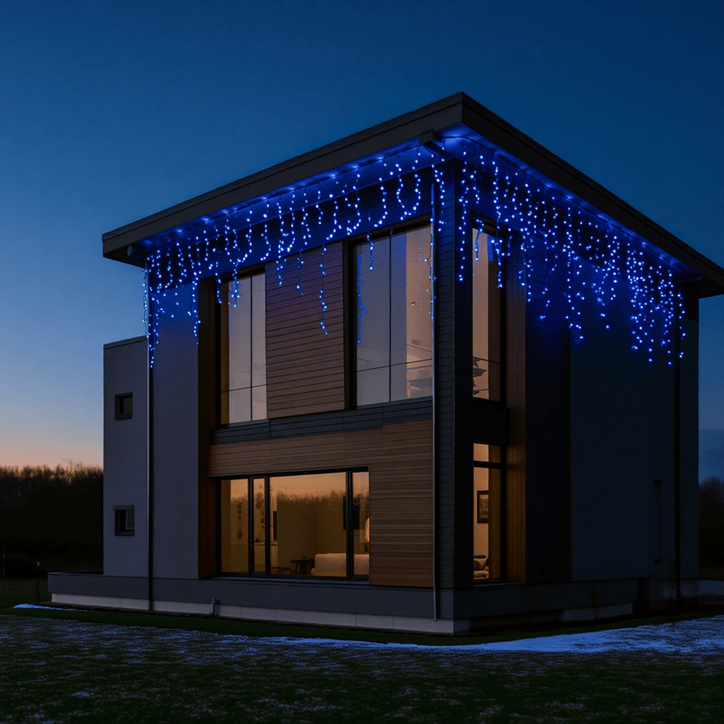 Вулична гірлянда Бахрома 25 м 405 LED чорний провід Синій 25MBBL_25MBBL_Milantium_3