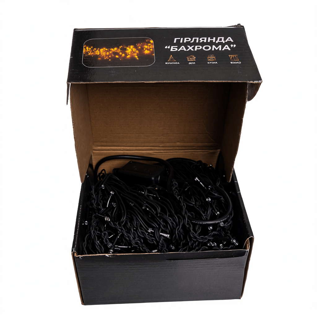 Вулична гірлянда Бахрома 25 м 405 LED чорний провід Синій 25MBBL_25MBBL_Milantium_5