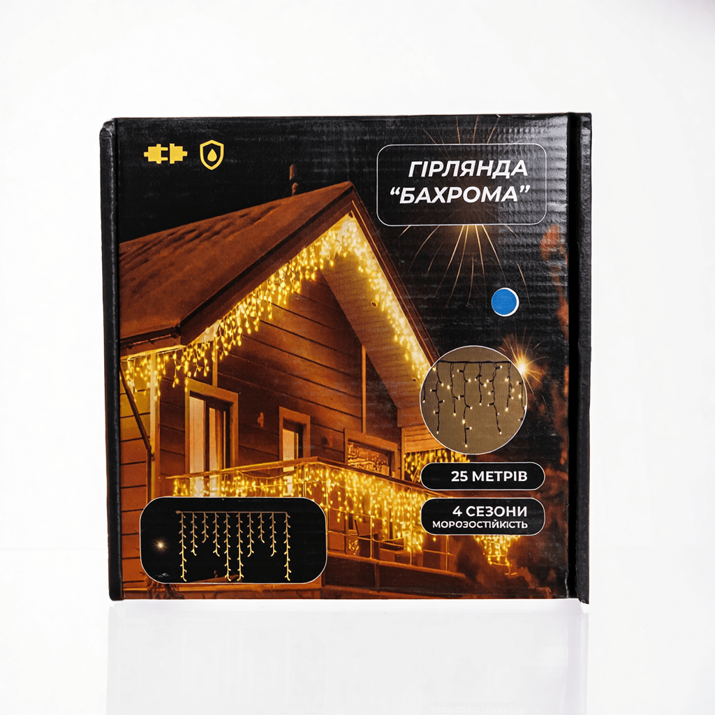 Вулична гірлянда Бахрома 25 м 405 LED чорний провід Синій 25MBBL_25MBBL_Milantium_6