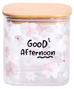 Банка для сипучих продуктів з бамбуковою кришкою 800 мл ємність для сипучих скло HP-34-25_HP-34-25_Milantium_1