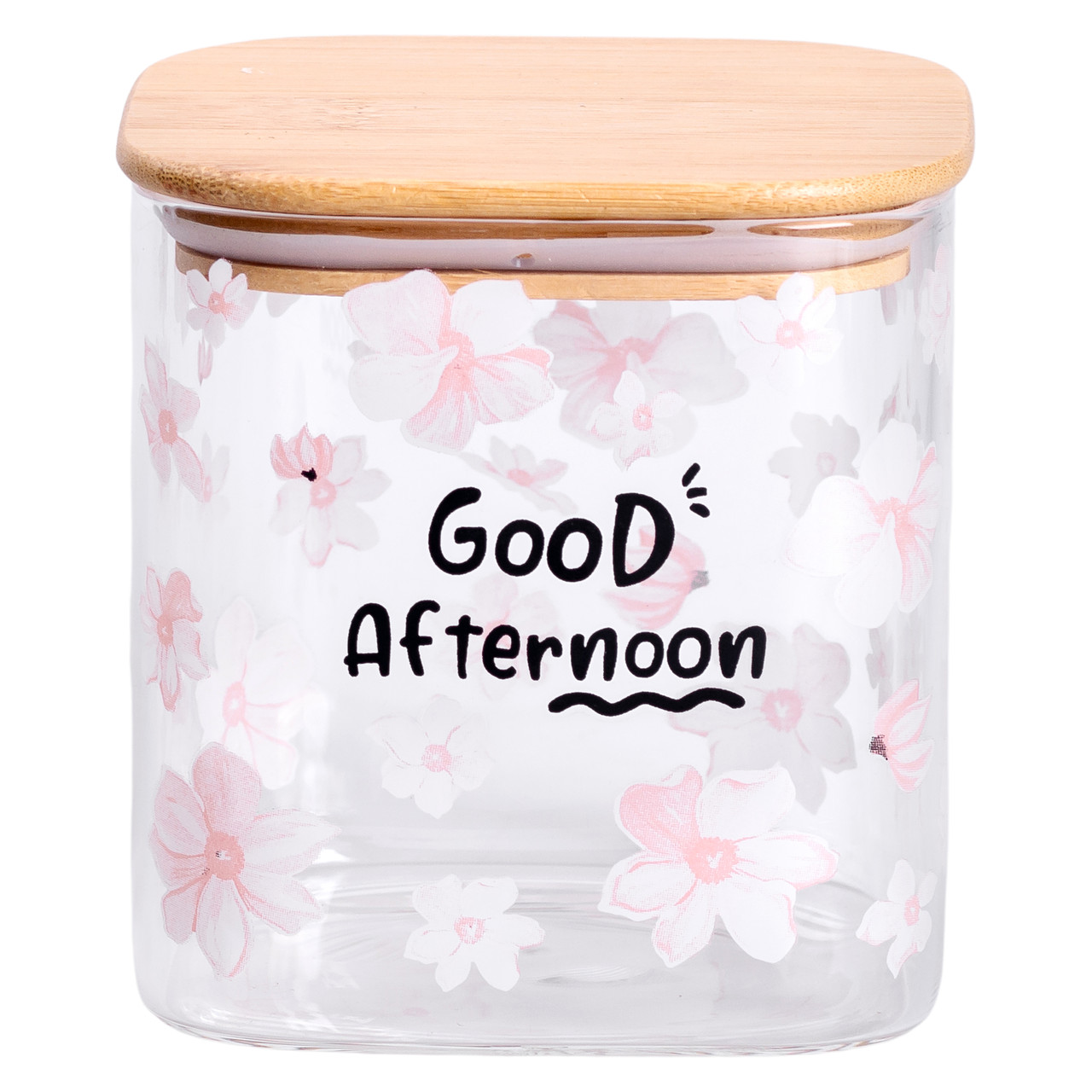 Банка для сипучих продуктів з бамбуковою кришкою 800 мл ємність для сипучих скло HP-34-25 – купити в Україні недорого