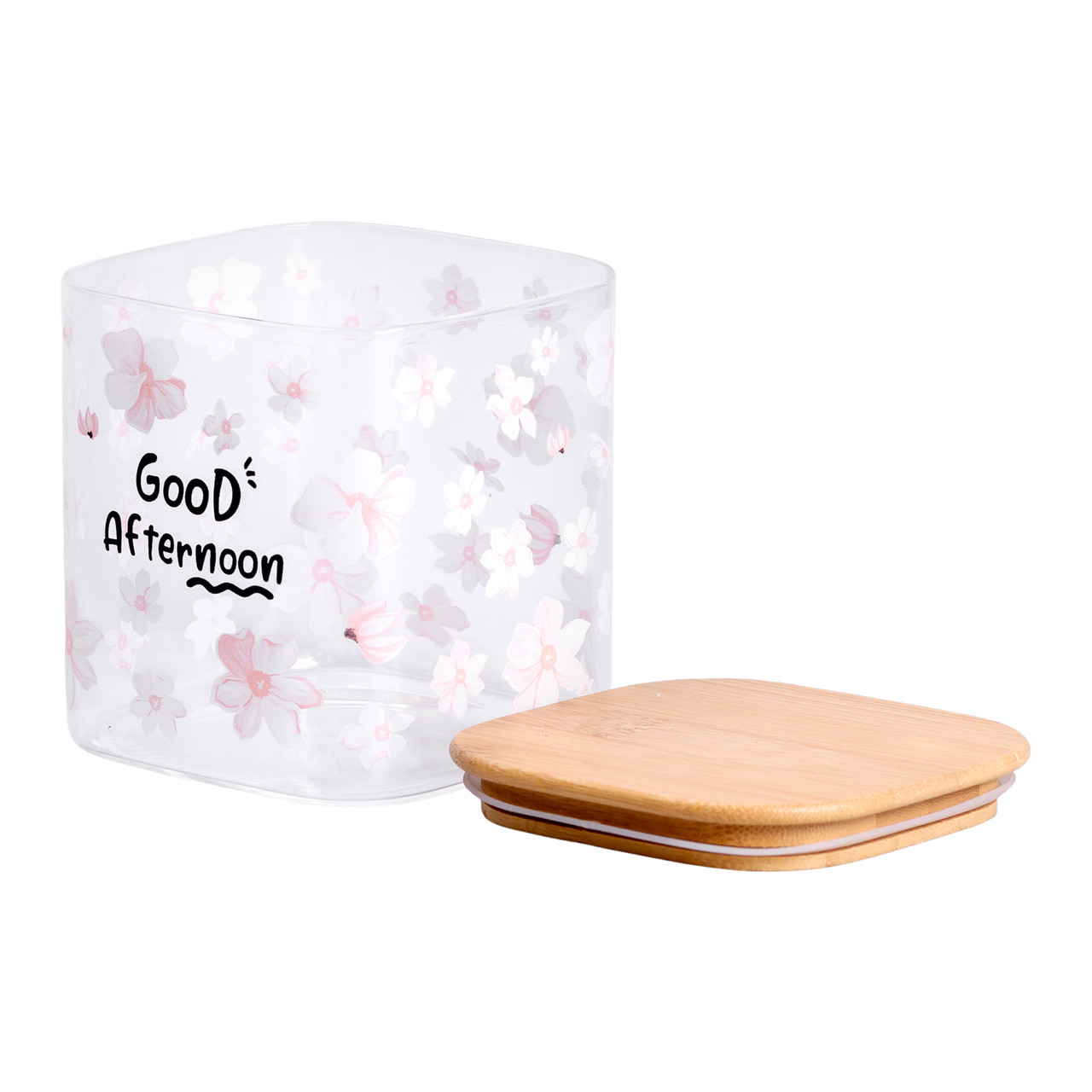 Банка для сипучих продуктів з бамбуковою кришкою 800 мл ємність для сипучих скло HP-34-25_HP-34-25_Milantium_2