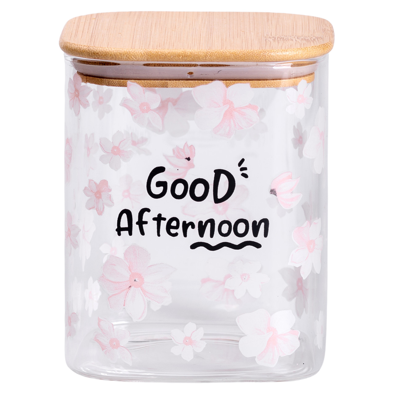 Банка для сипучих продуктів з бамбуковою кришкою 900 мл ємність для сипучих скло HP-34-24 – купити в Україні недорого