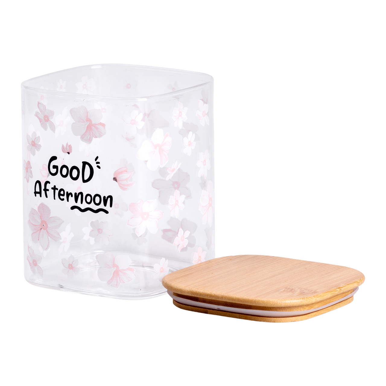 Банка для сипучих продуктів з бамбуковою кришкою 900 мл ємність для сипучих скло HP-34-24_HP-34-24_Milantium_2