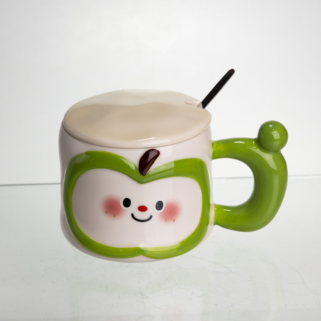 Фарфоровая чашка 400 (мл) з кришкою та ложкою