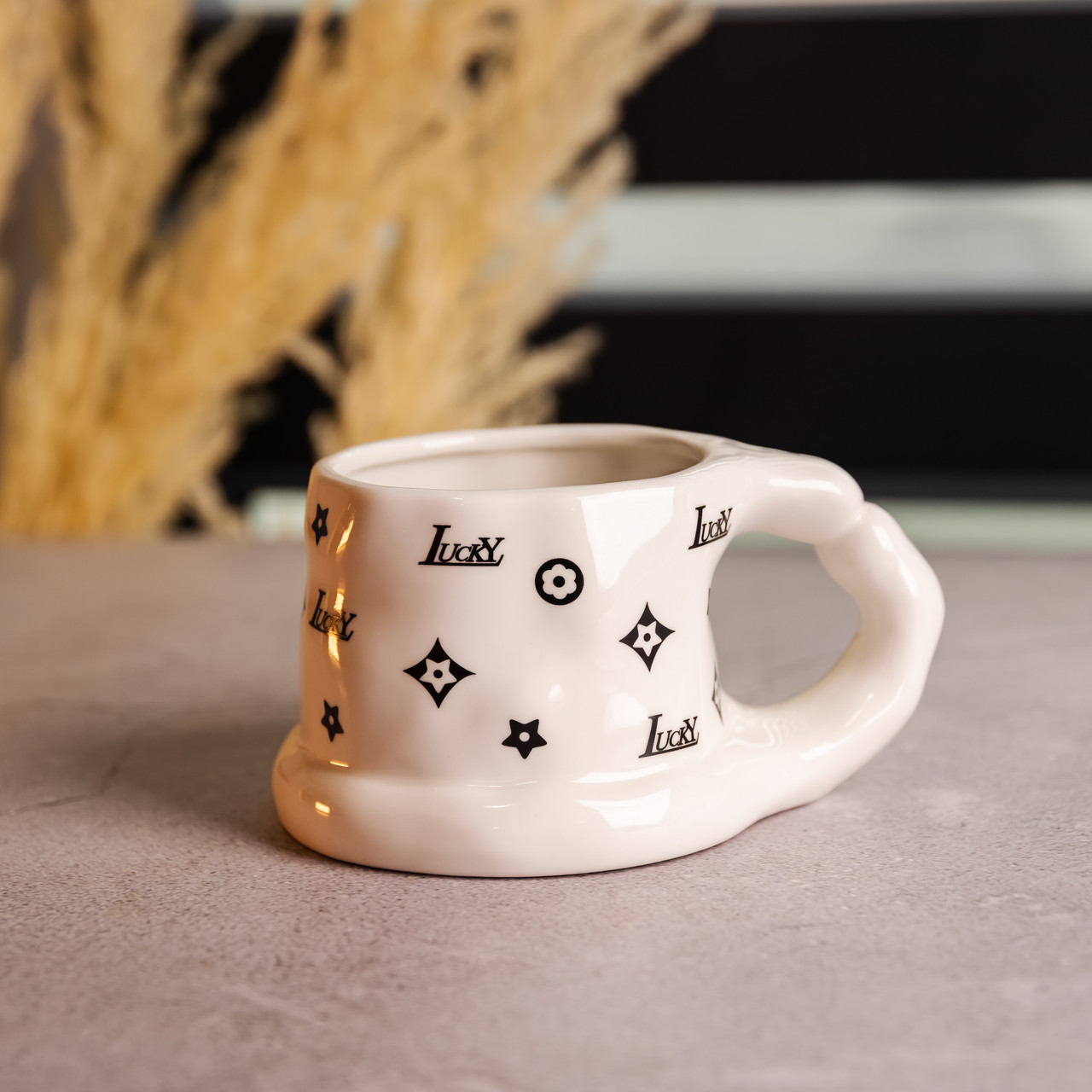 Фарфоровая чашка 500 (мл) оригінальна кружка на подарунок чашка для чаю та кави Чорний FM-11A_FM-11A_Milantium_2