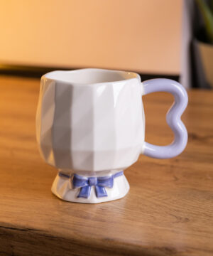 Чашка порцелянова на ніжці 400 (мл) оригінальна кружка на подарунок чашка для чаю та кави Бузковий FM-39A_FM-39A_Milantium_1