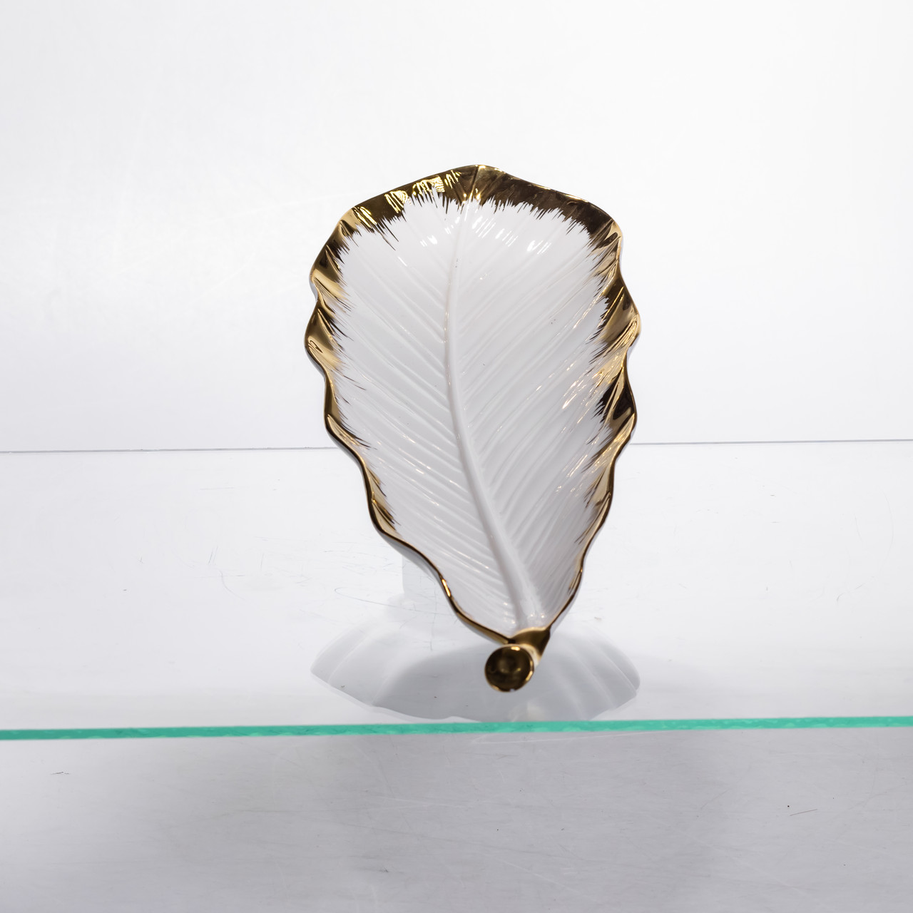 Порцелянове блюдо для сервірування столу 37×13×2.5 (см) блюдо для подавання закусок Білий із золотом CJY-145 – купити в Україні недорого