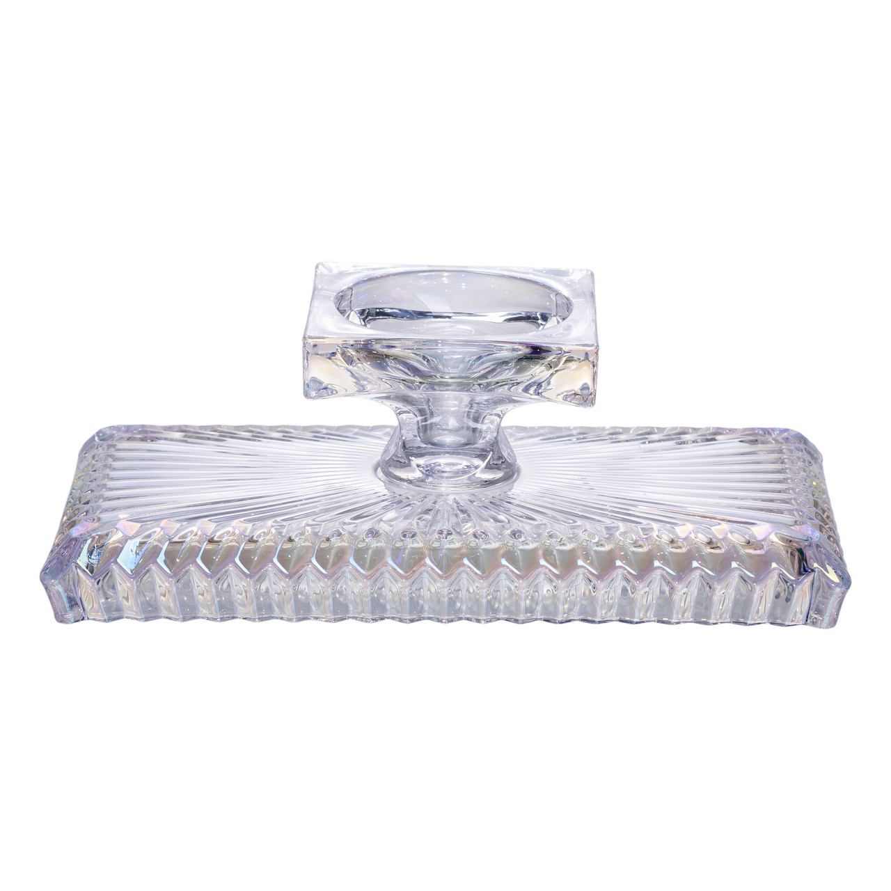 Фруктовниця скляна на ніжці 29х16.5х11 см прямокутна ваза для фруктів цукерниця Прозорий HP-19-151L_HP-19-151L_Milantium_2