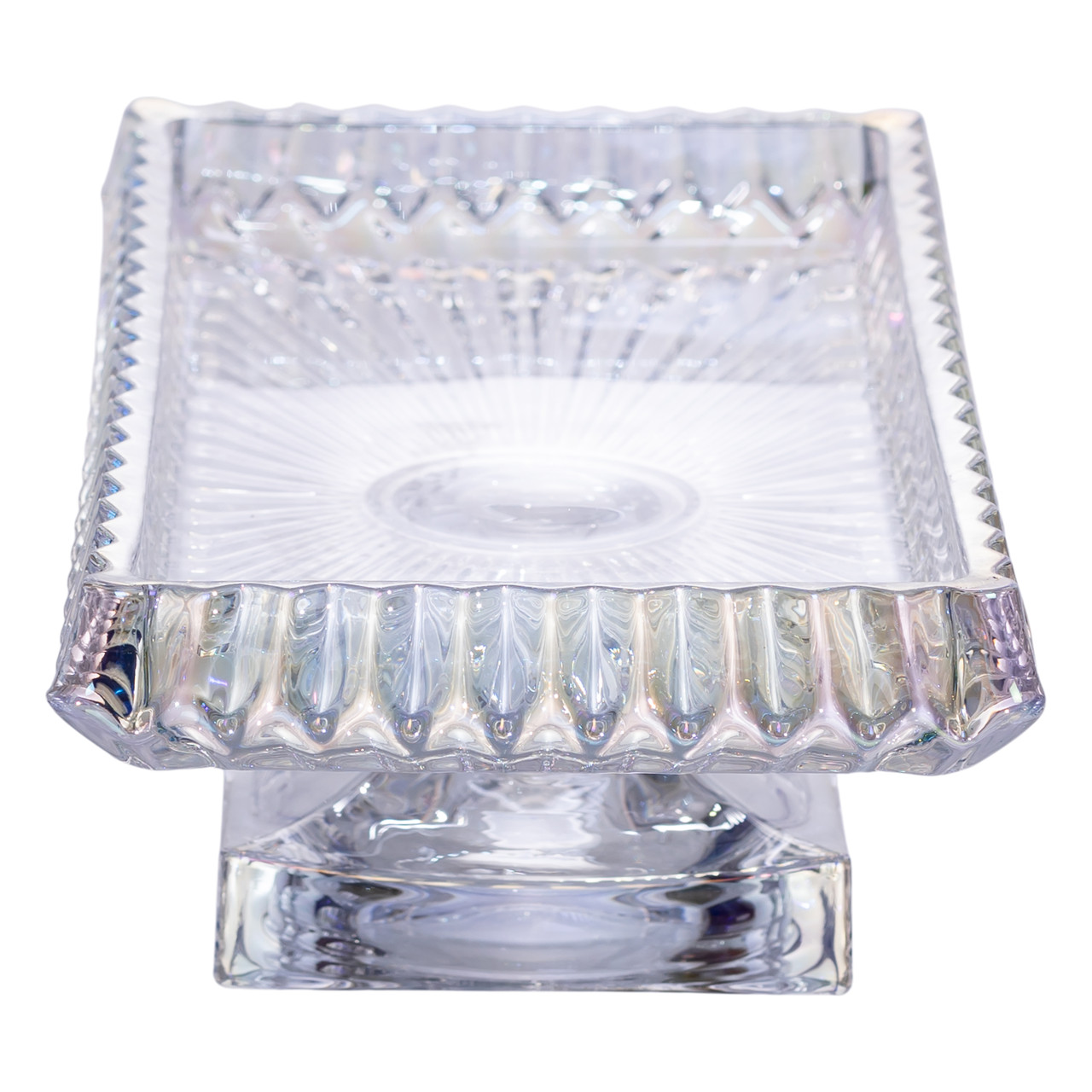 Фруктовниця скляна на ніжці 29х16.5х11 см прямокутна ваза для фруктів цукерниця Прозорий HP-19-151L_HP-19-151L_Milantium_3