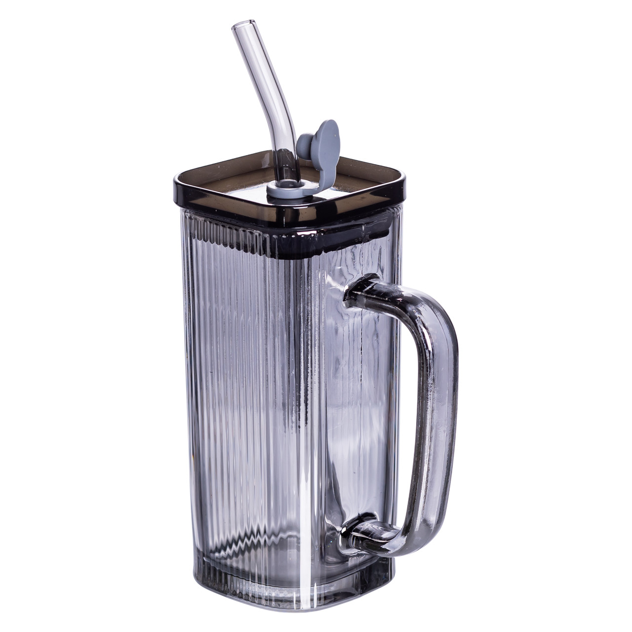 Кружка скляна з кришкою та трубочкою 280 (мл) чашка з трубочкою та кришкою на подарунок HP-19-52 – купити в Україні недорого