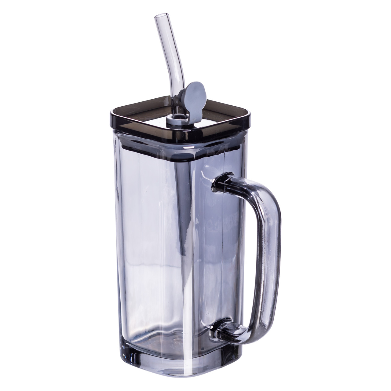 Кружка скляна з кришкою та трубочкою 280 (мл) чашка з трубочкою та кришкою на подарунок HP-19-53 – купити в Україні недорого