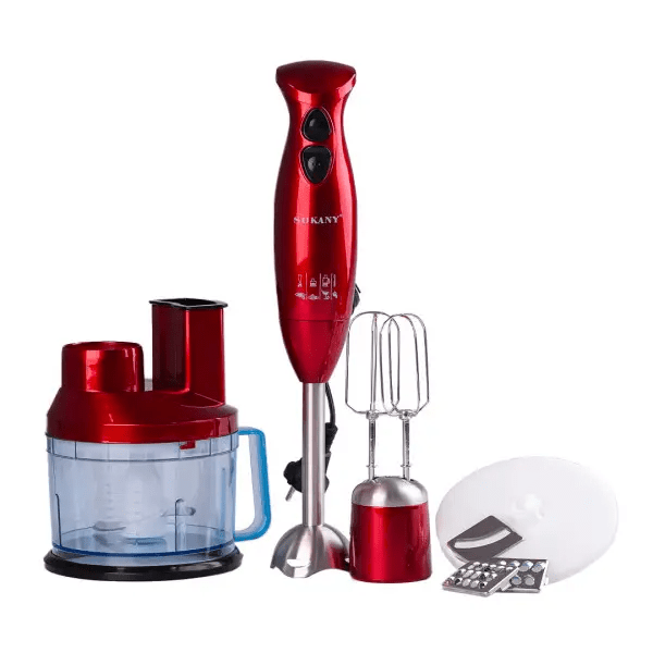 Кухонний комбайн з чашею 7 в 1 Sokany SM-5011-7 600 Вт з насадками Червоний_SM-5011-7_Milantium_1