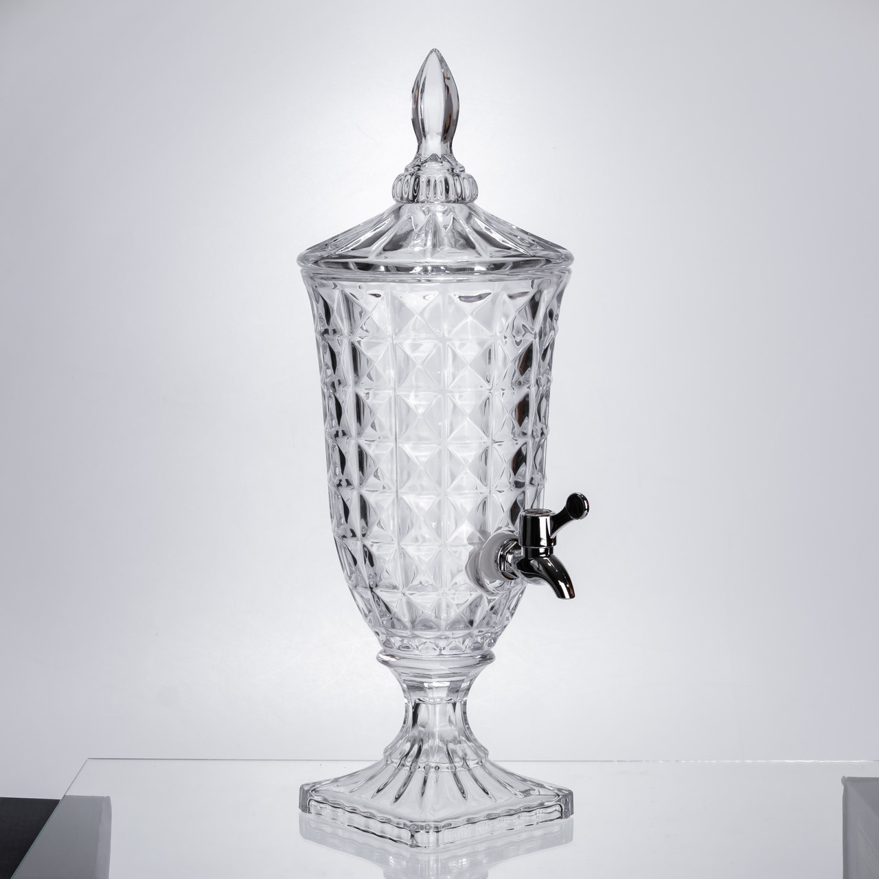 Лимонадниця з краном на підставці скляна 2 л лимонадник 46 см прозорий HP-19-12F – купити в Україні недорого