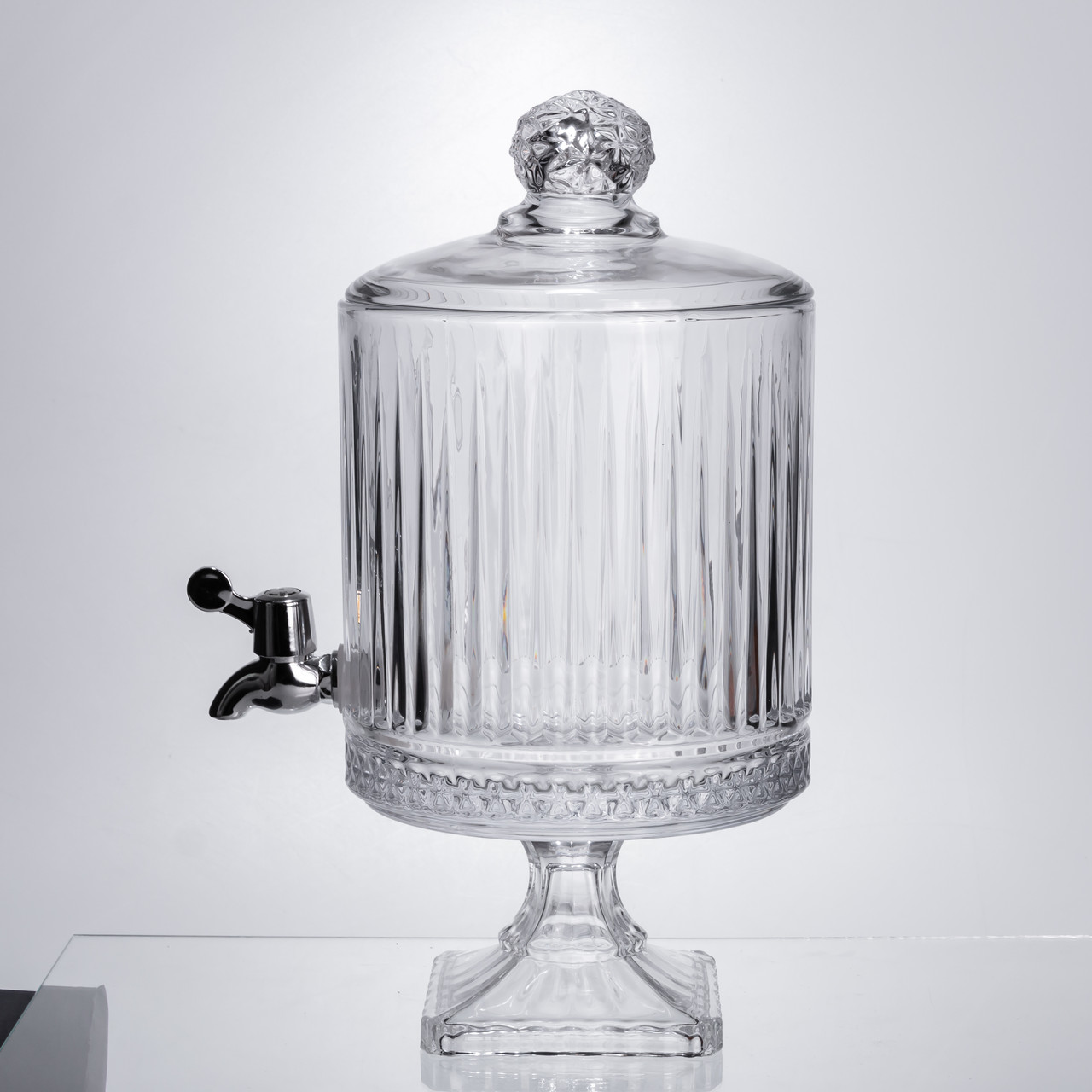 Лимонадниця з краном на підставці скляна 4,5 л прозора HP-19-3045-4 – купити в Україні недорого