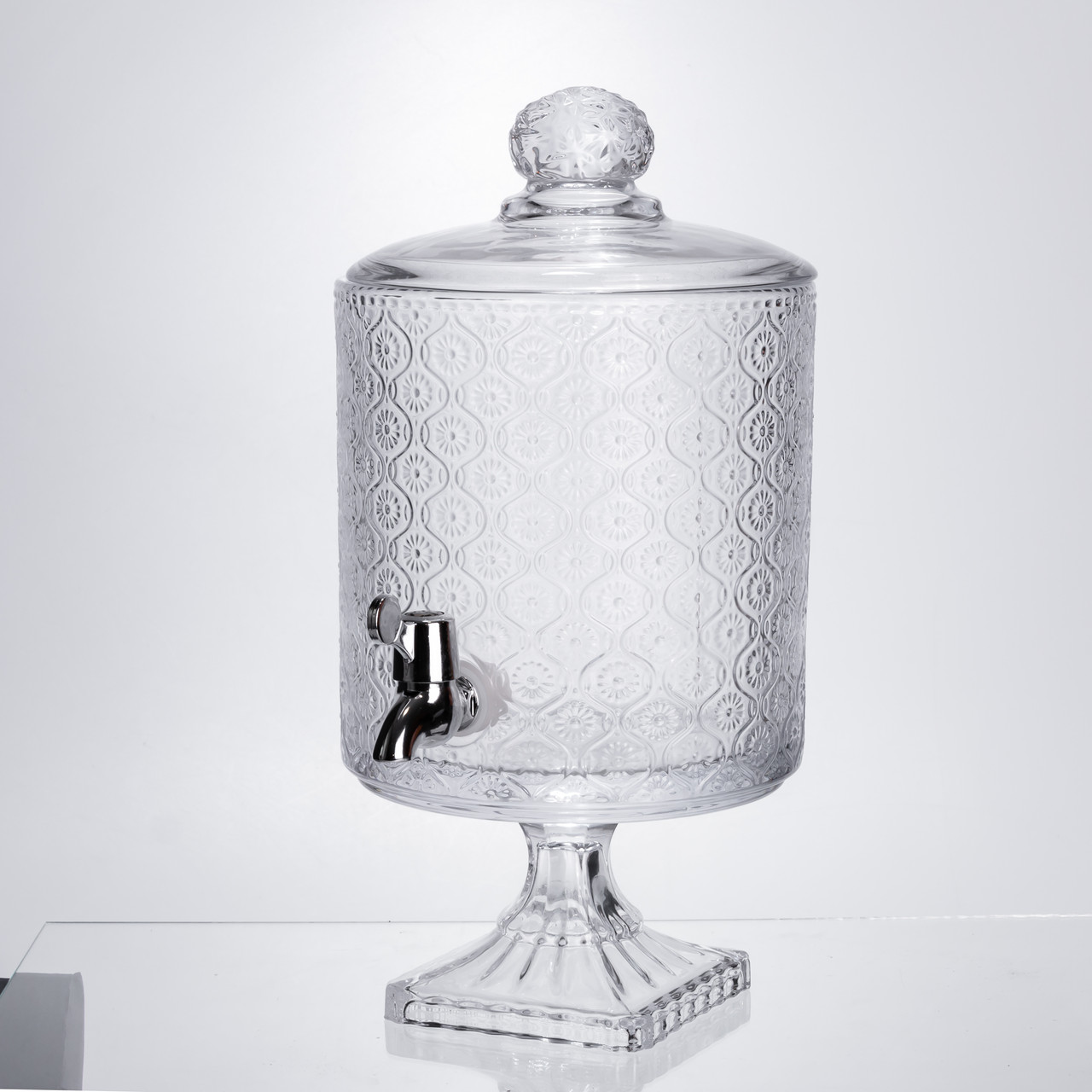 Лимонадниця з краном на підставці скляна 4.5 л лимонадник 39 см прозорий HP-19-3045-7 – купити в Україні недорого